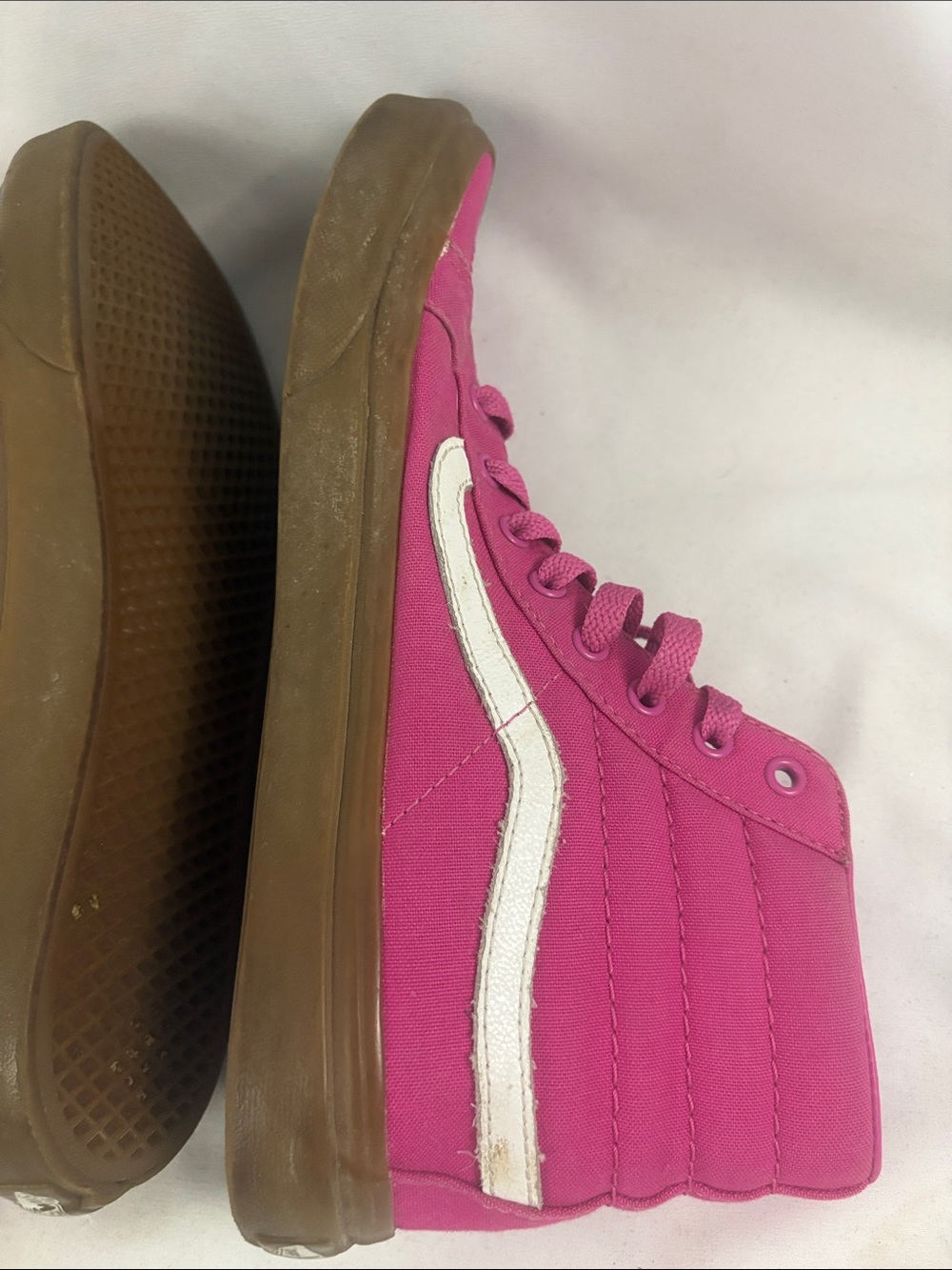 Vans Womens Hightop Shoes Size 9 Pink Sneakers Skateboard - Picture 9 of 13